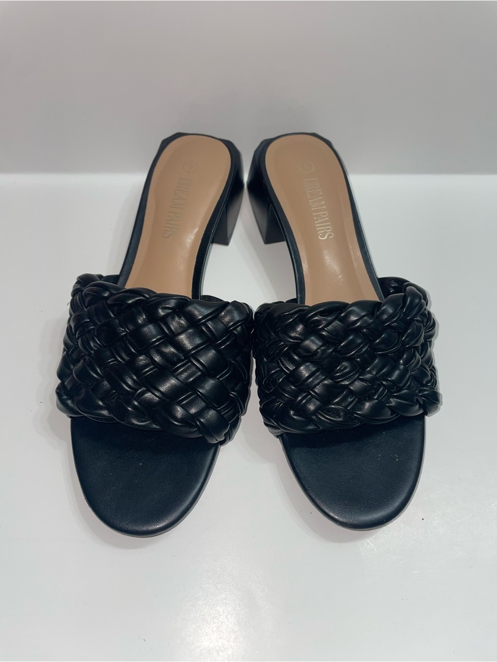 Dream Pairs Braided Low Block Heel Slides Sandals Women’s Size 9
